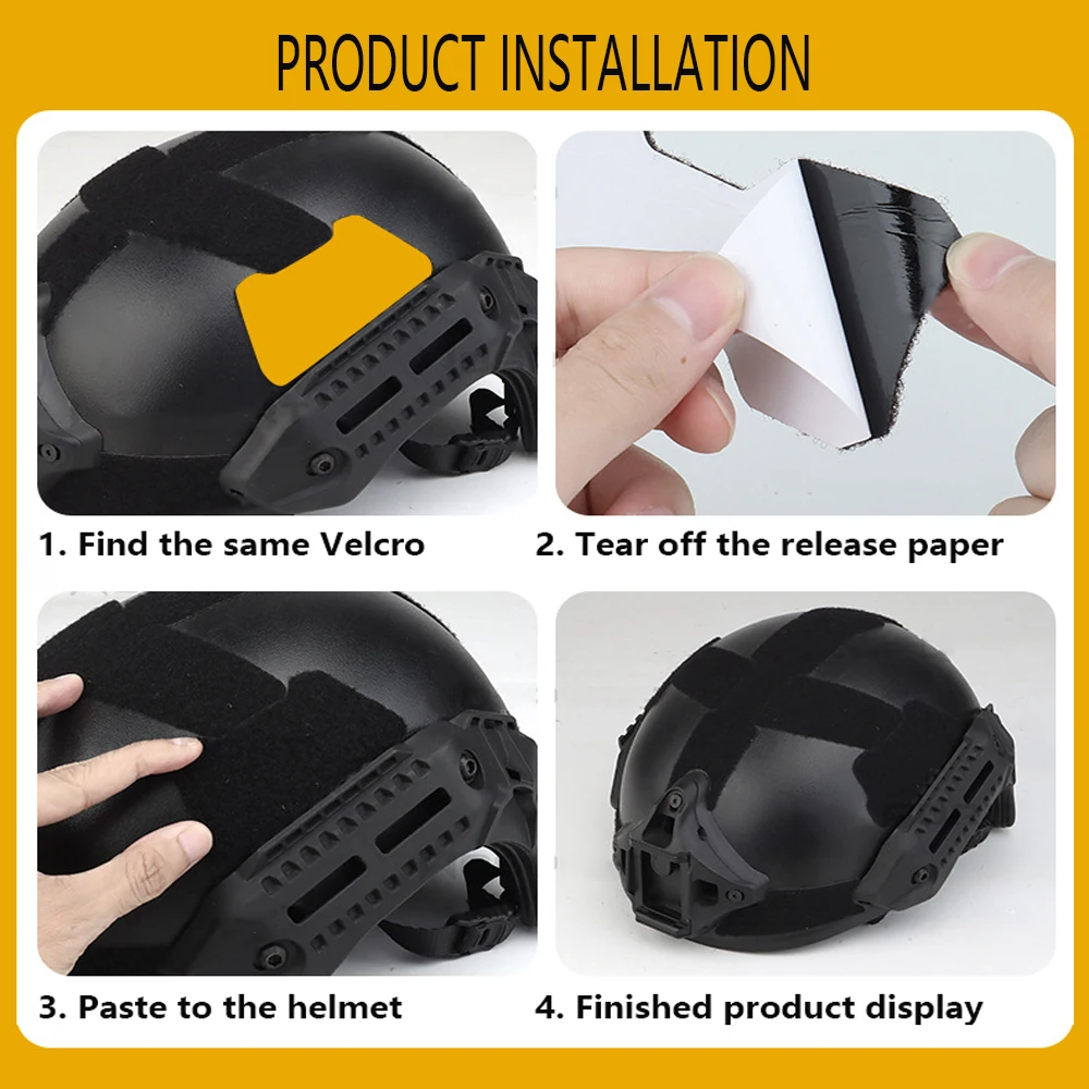 VULPO 9Pcs/Set Tactical Helmet Patches Hook Loop Fastener Magic Sticker Accessories For MK Helmet