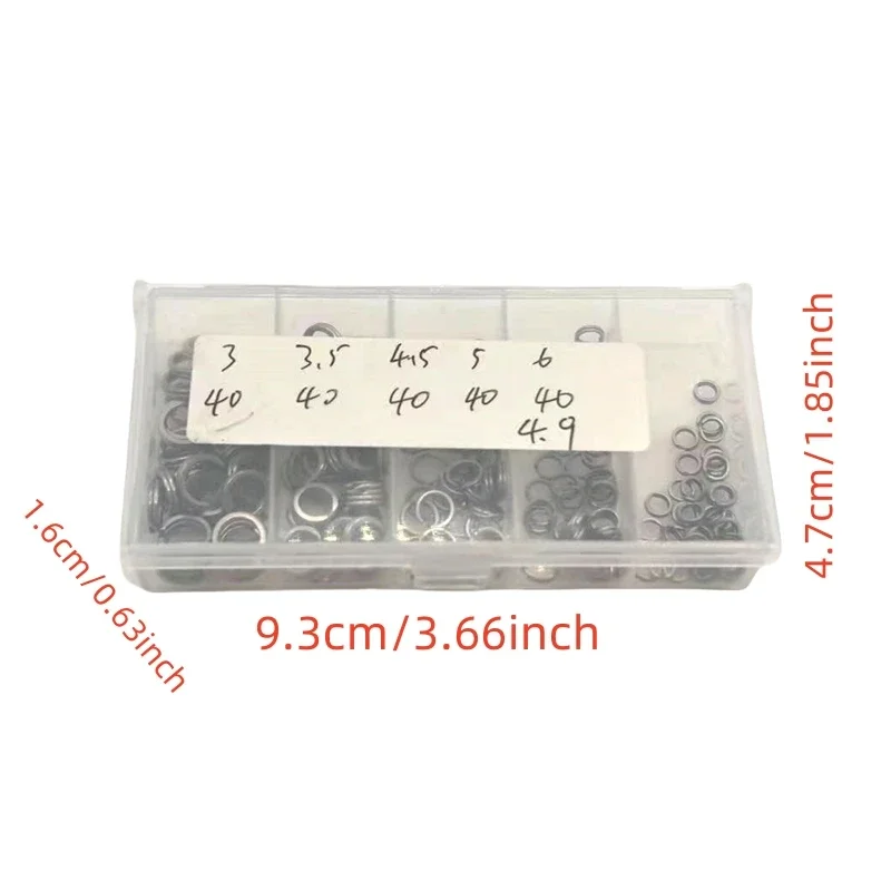200 pieces stainless steel double circle swivel fish hook connector