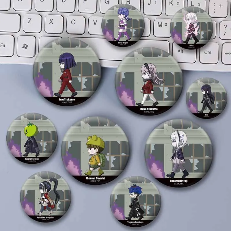 Game The Hundred Line Last Defense Academy Button Pins Cartoon Round Brooches Backpack Clothes Hat Decoration Jewelry Badge Gift