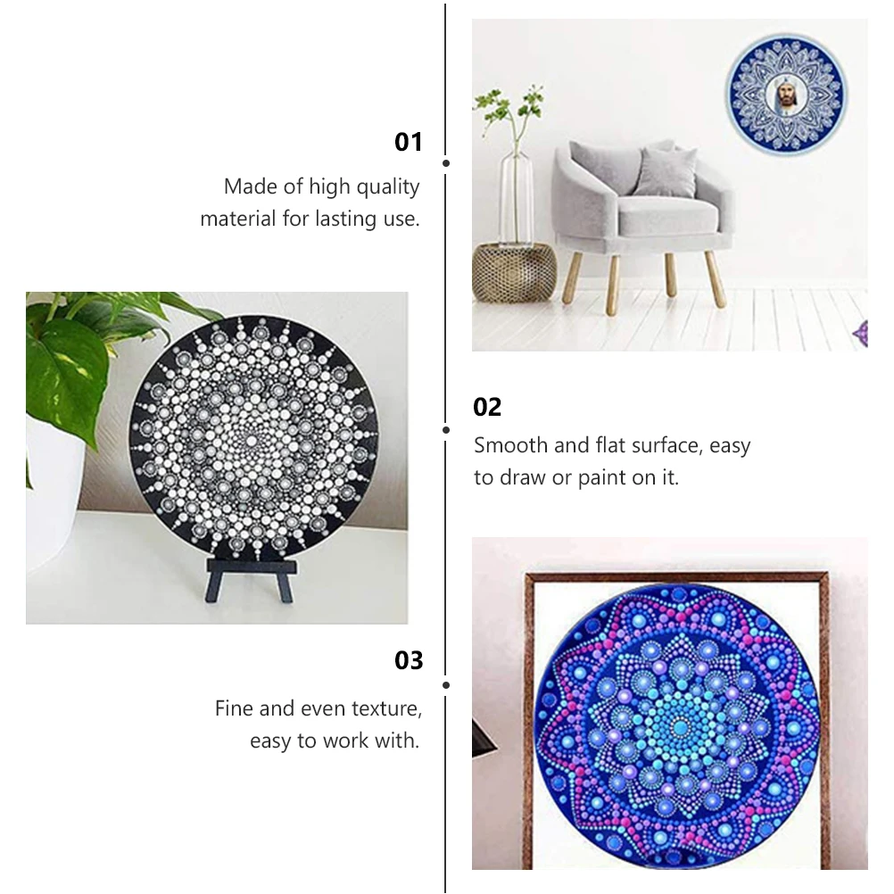 

Mandala Round Painting Paperboard Smooth Durable Kids Art Drawing Board Diy Sketching Panel Decoration Gift Coaster Kids Writing