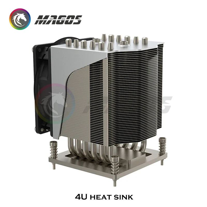 5 Heatpipes CPU Cooler Radiator Silent Temperature Control Fan PWM 4PIN 210W For Intel LGA1700 Ventilador 4U server 1300-3800RPM