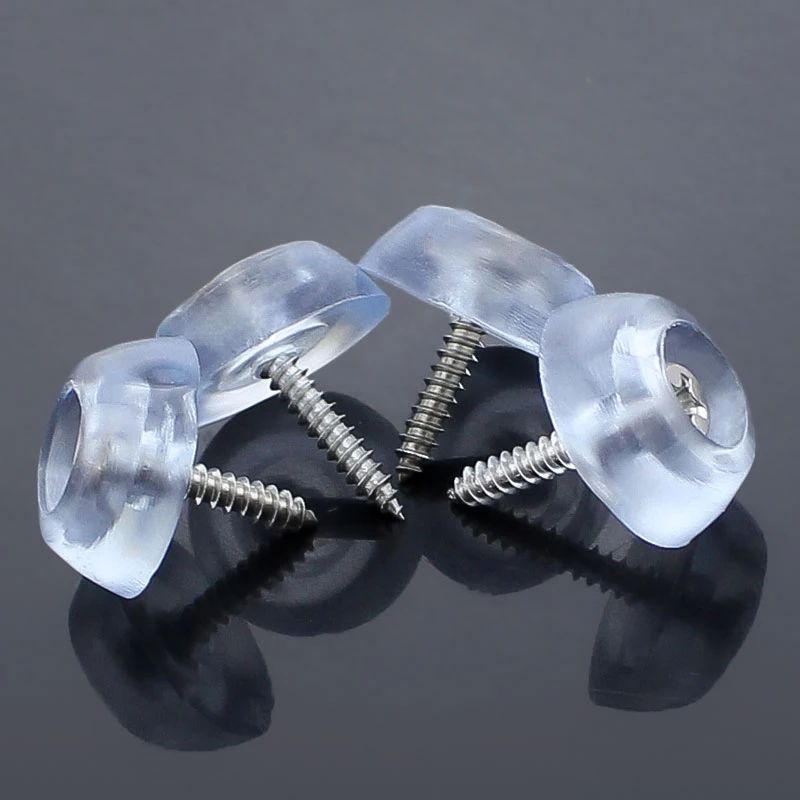 Immagine 3: Piedini in Gomma Siliconica Trasparente da 17mm e 20mm, Protezioni Antiscivolo da Chiodare per Mobili di Casa e Ufficio