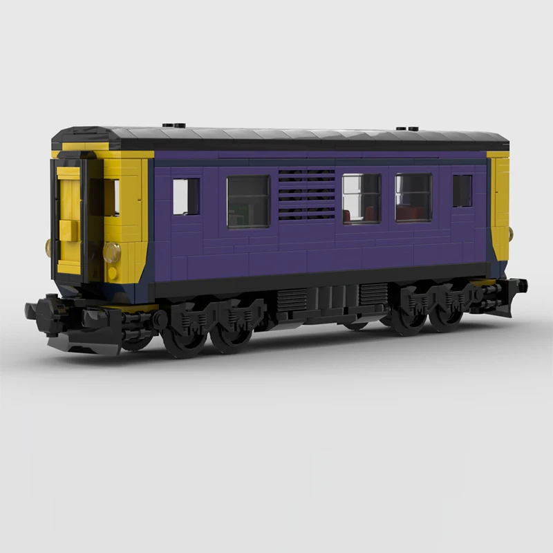 City Car Model MOC Building Bricks Track Inspection Railcar Modular Technology Gifts Holiday Assemble Children Toys Suit