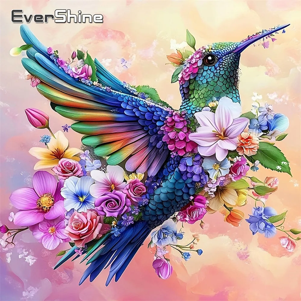 EverShine Diamant-Mosaik-Tierbild aus Strass, Stickerei, Vogel, DIY, vollständige Stickerei, Gänseblümchen, Heimdekoration
