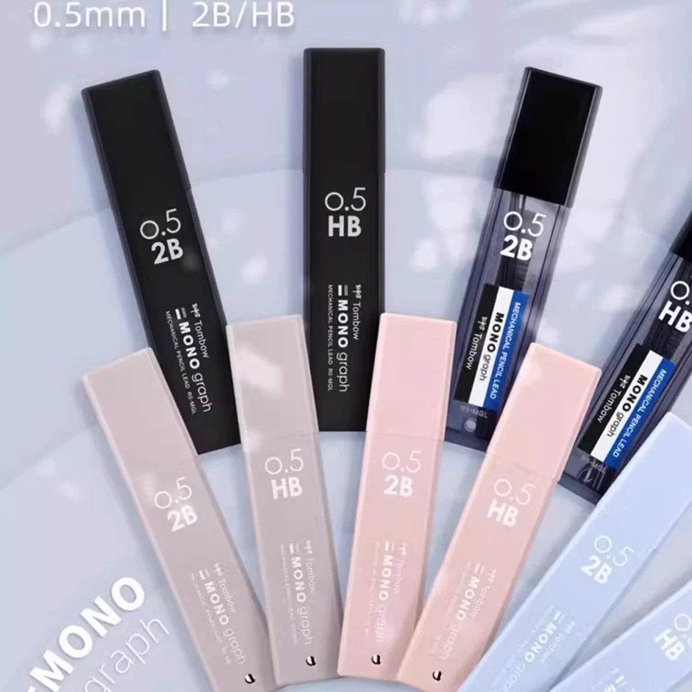 5pcs Japan Tombow Mechanical Pencil Lead MONO Graph 0.5mm Non Breakable Lead Student 2B/HB Activity Lead XCR5-MGL Art Supplies