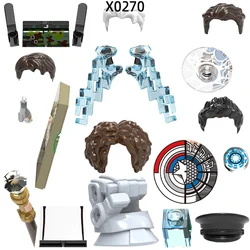 The Action Figures Shield Wand Gloves Weapons Pants Hair Parts Model Blocks MOC Bricks Set Gifts Toys For Children X0270