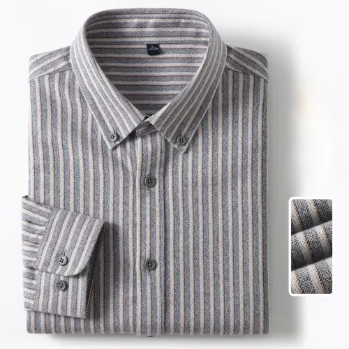New in Shirt Plaid 100%Cotton Brushed Long Sleeve Shirts for Men Slim Fit Casual Tops High Quality Designer Vintage Clothes - Image 9