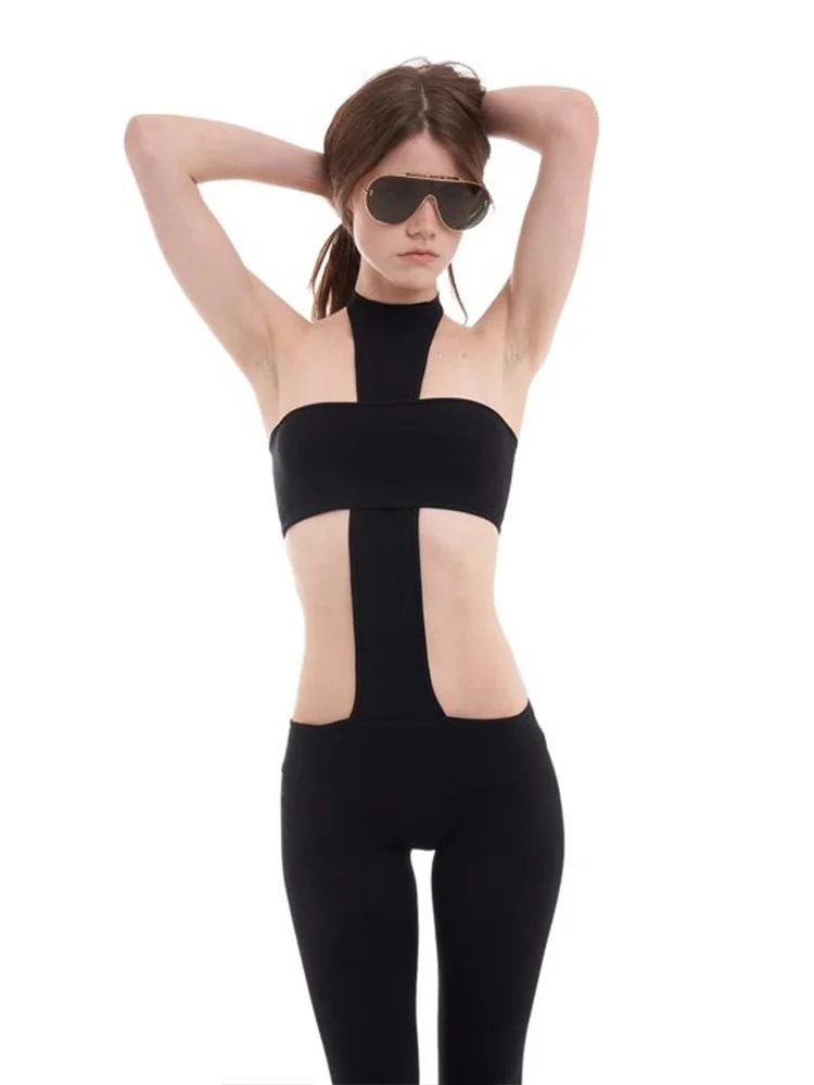 2025, neuer Stil, High-Street-Mode, sexy Overall, Hose, Punk, Retro, Neckholder, schlanke Damenstrumpfhose, Y2K, Gothic, Emo-Mädchen, Streetwear