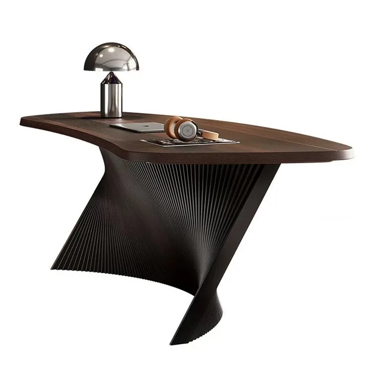 مكتب منضدة من الخشب الصلب بتصميم عتيق على الطراز الإيطالي البسيط على شكل خاص #6