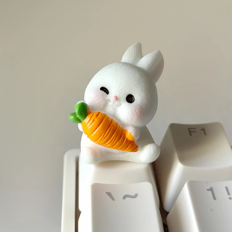 Capuchons de touches de personnalité, lapin de dessin animé mignon, pour clavier mécanique, Ecs, décoration de clé