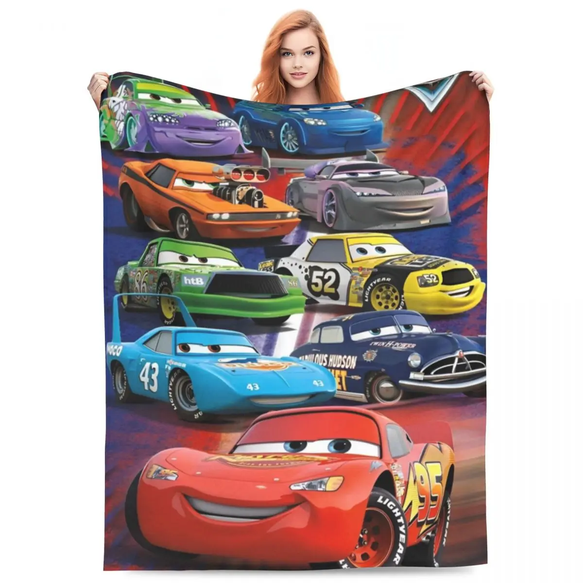 Pixar Lightning McQueen Cars Cartoon Blanket Decorative Flannel Throw Blanket For Bedroom Soft Customized Quality Bedspread