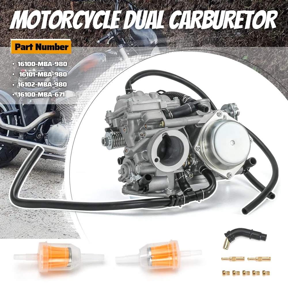 New Carburetor Dual Carb For Honda Shadow Spirit ACE 750 VT750C 98-07 16100-MBA-980 16101-MBA-980 16100-MBA-671