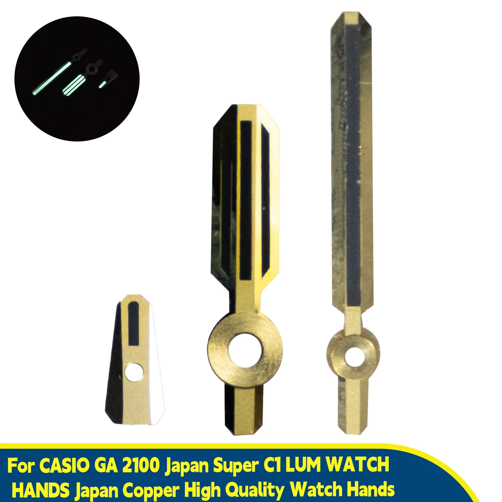 Premium Offshore Style Watch Pointer Compatible with CASIO GA2100 GA 2110 Watch Hands C1 Japan Lume Metal Copper Watch Mod view 3