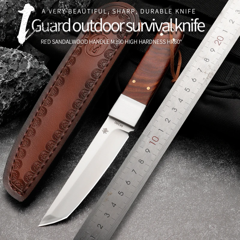 m390outdoor hunting knife high hardness outdoor knife fixed blade military rescue knife Bowie knives gift for men