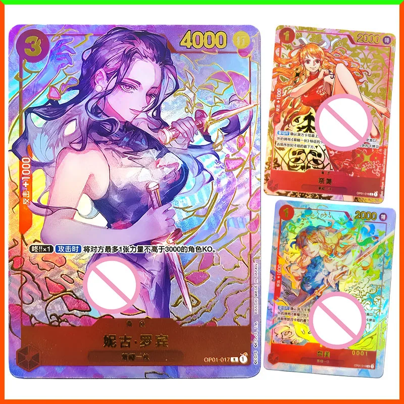 Anime EEN STUK DIY ACG Robin Nami Desktop Battle Game Folie Refractieve Collectible Kaarten Speelgoed voor Jongens Kerst Verjaardagscadeau