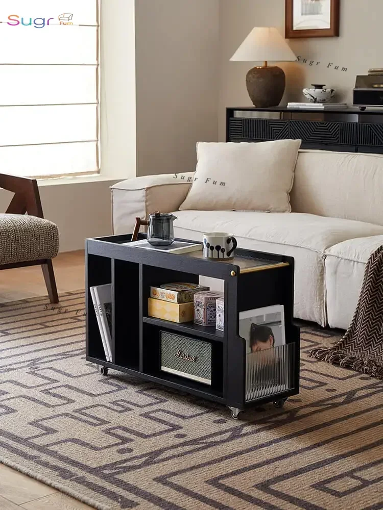 

Modern simple sofa tea cabinet side table removable trolley light luxury living room storage small side table bedside table