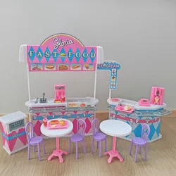 case for barbie doll house furniture accessories collection cooking food sweet table chairs snack items Girl Toys and Gifts