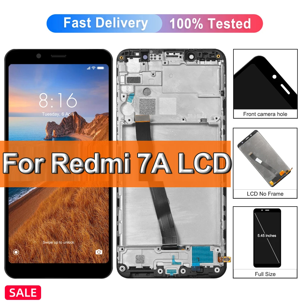 

5.45" Original For Xiaomi Redmi 7A LCD Display With Frame, MZB7995IN M1903C3EG Touch Screen Digitizer Assembly For Redmi7A LCD