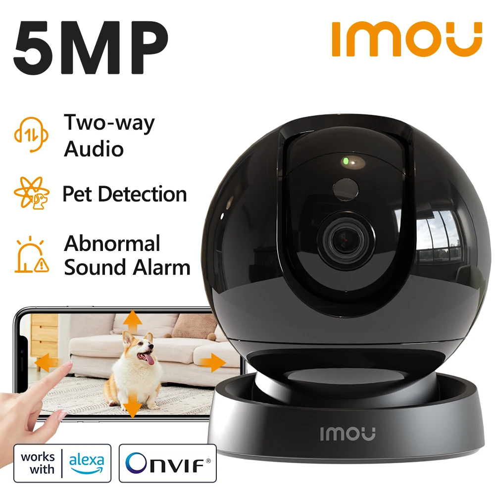 IMOU Rex 3D 5MP Indoor Wifi PTZ Security Camera Human Pet Detection AI Smart Tracking Two Way Talk Night Vision Baby Monitor