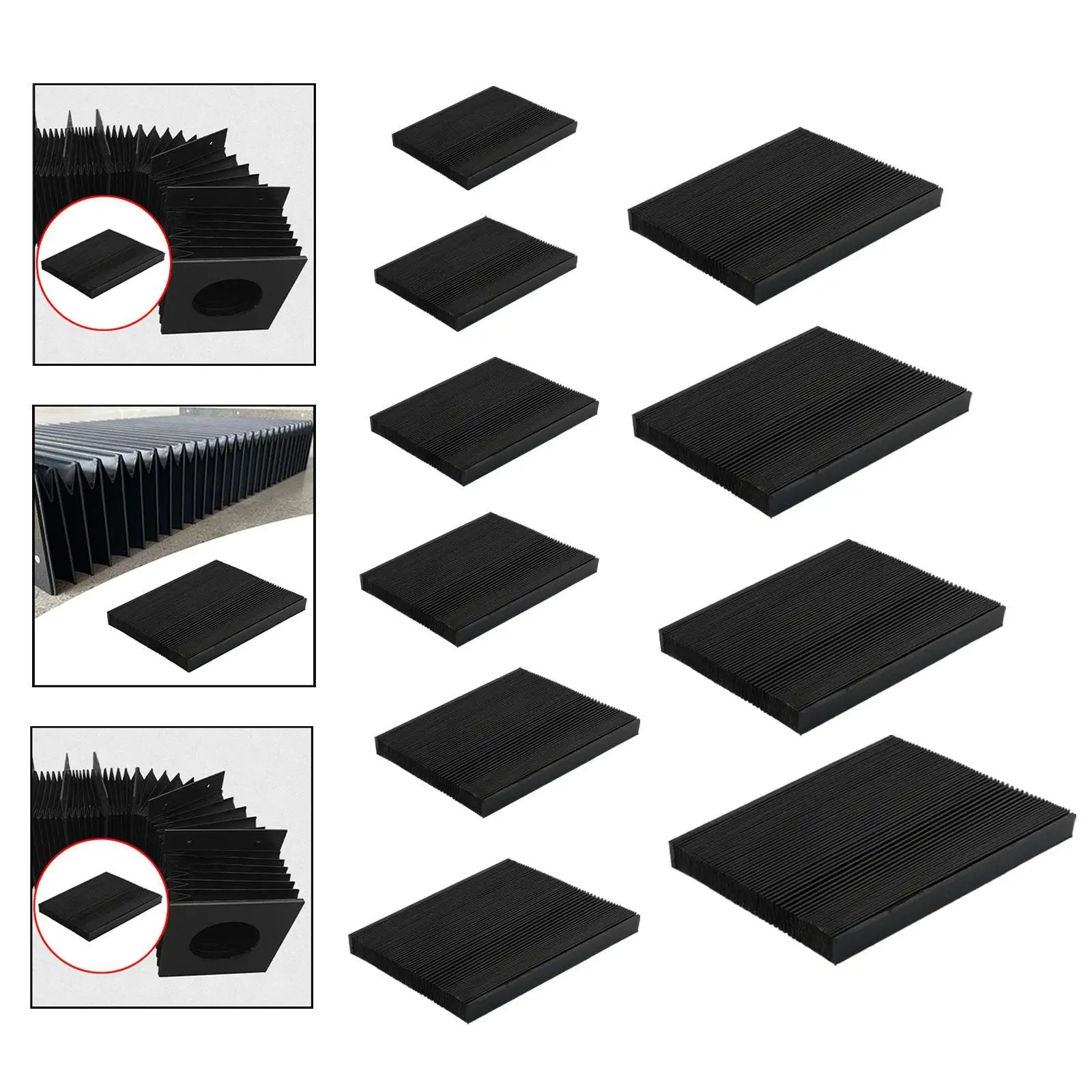 CNC Machine Accordion Cover Stretchable to 1.5M Waterproof Smooth Texture Folding Accordion Bellow Cover