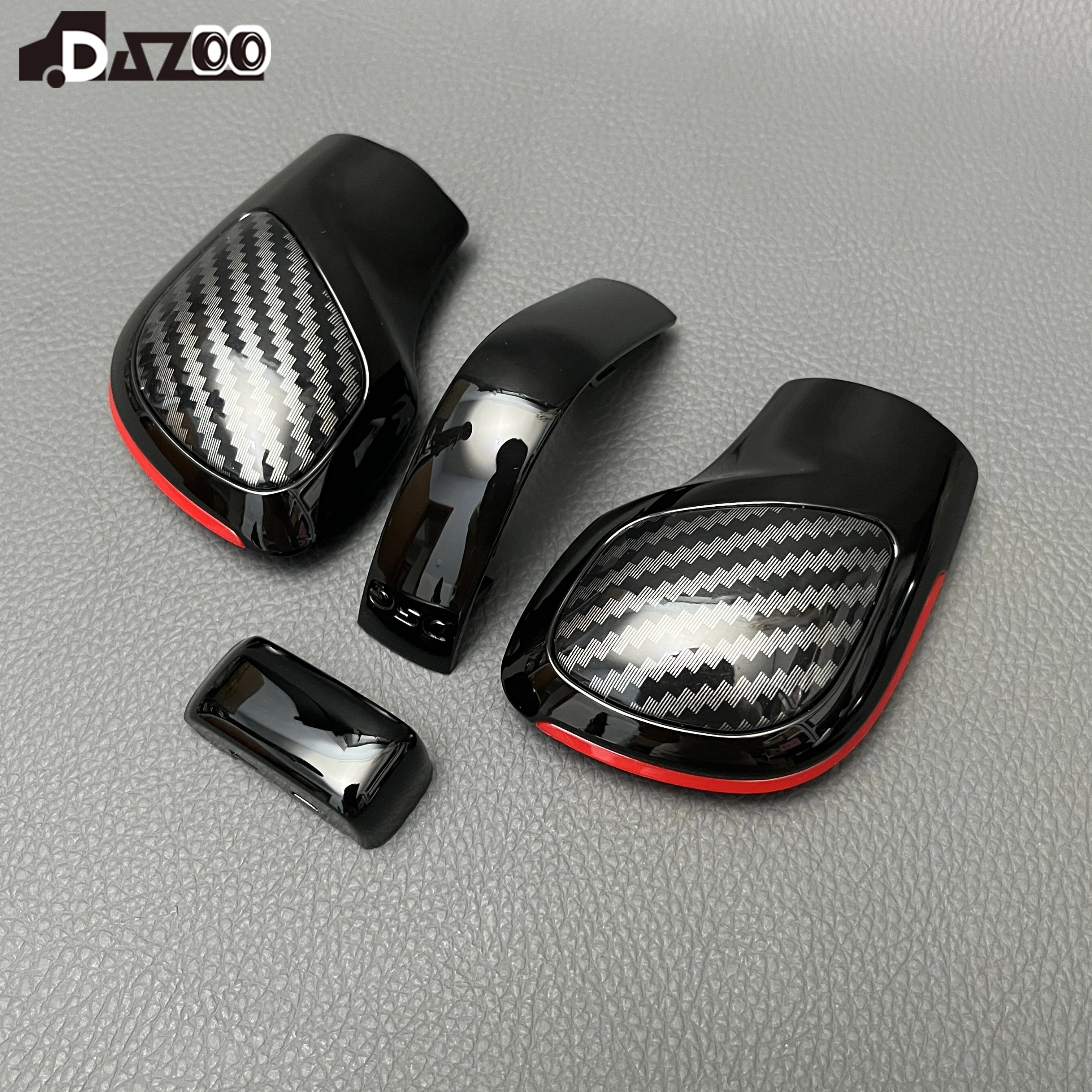 Carbon Leather Gear Shift Knob Side Cover DSG Emblem For VW Golf 6 7 R GTI Passat B7 B8 CC R20 Jetta MK6 GLI