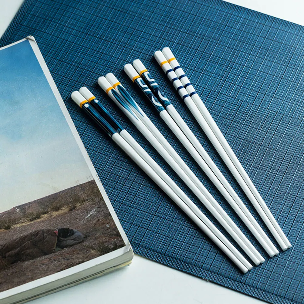 

4Pairs Anti-Mildew Chopsticks Ceramic Creative Chinese Style Reusable Portable Household Kitchen Supplies Outdoor Use