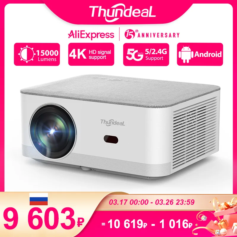 ThundeaL TD92 Pro Full HD Projector Portable Home Theater for 2K 4K 1080P Video Android WIFI Phone TD92Pro Beam Projector Cinema