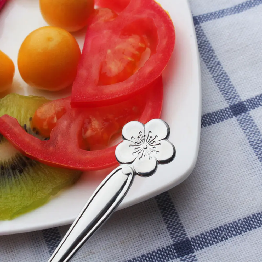 5Pcs Stainless Steel Fruit Forks 2 Prong Mini Salad Picks for Party Wedding Dessert Appetizer Snack Bar Cafe 2 Prong Forks