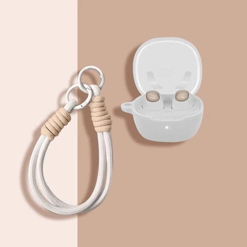 

Suitable for BASEUS Encok WM01/WM02 Silicone Bluetooth Earphone Protective Soft Shell with Rope Buckle