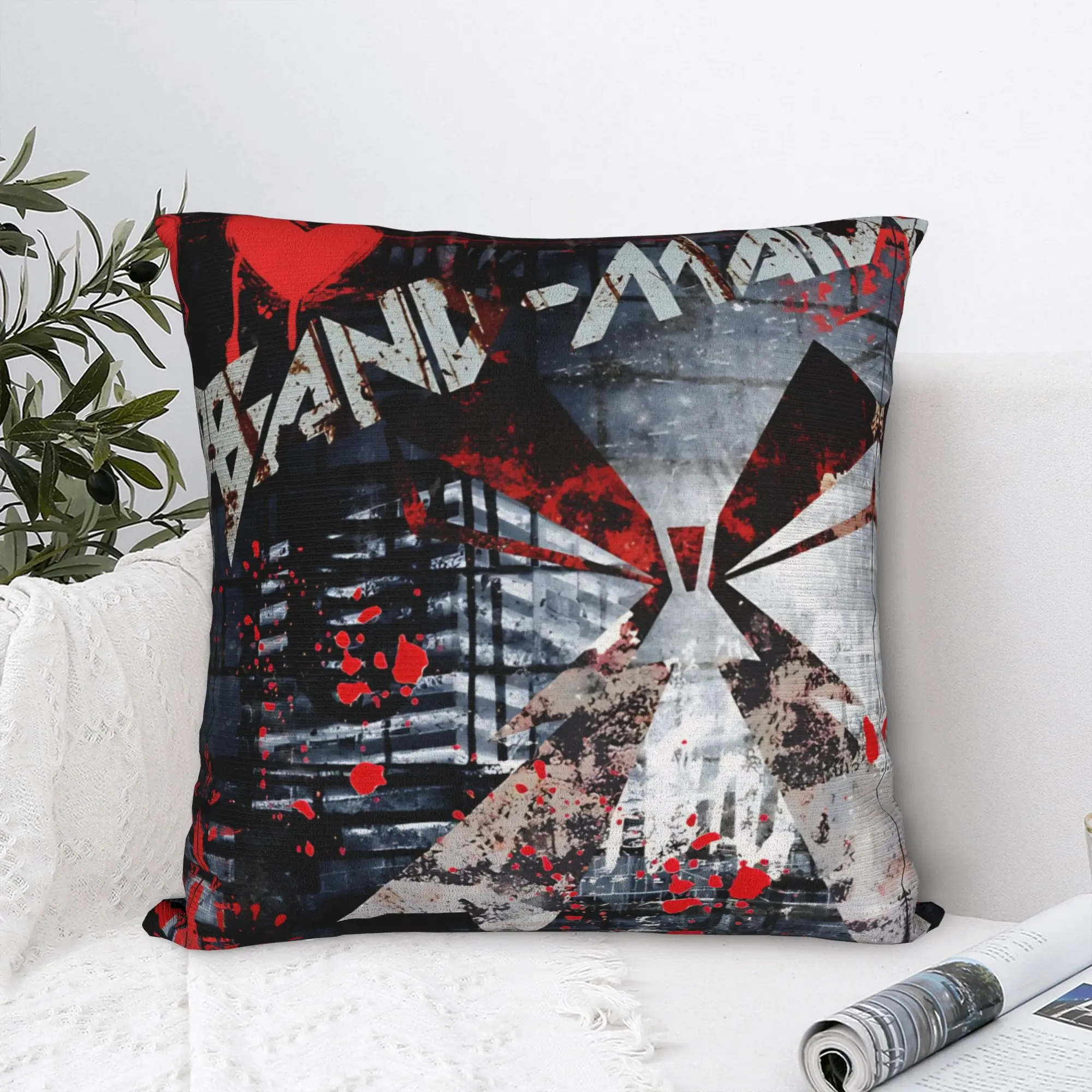 Band-Maid Japan Rock Square Pillowcases Polyester Home  Cushion Case Funny Decorative Pillowcase 40*40