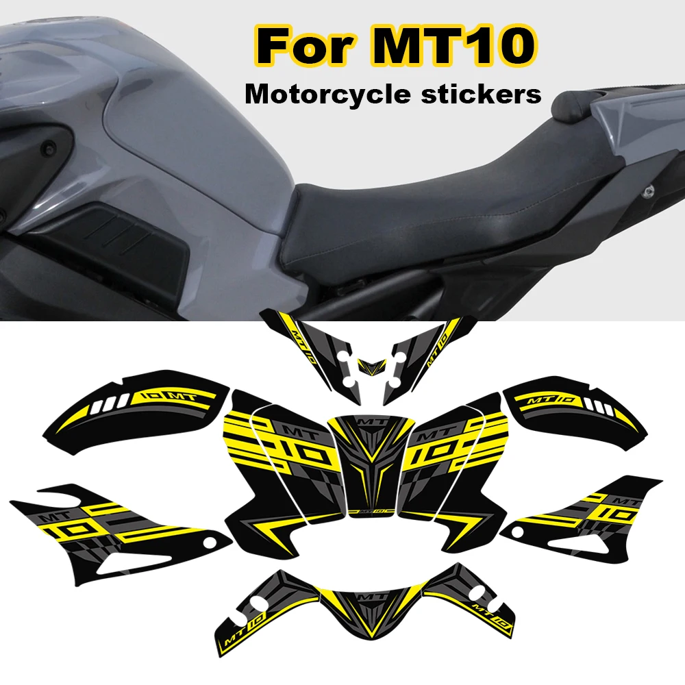 

Мотоцикл для Yamaha MT10 FZ MT-10 2016-2021, накладка на бак, боковая панель, наклейки на обтекатель, лобовое стекло, ПВХ, полный комплект наклеек
