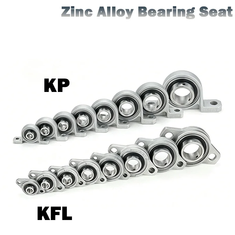 Beicai 1pcs Zinc Alloy Kp08~kp007/kfl08~kfl007 Diameter 8mm~35mm Bore Ball Bearing Pillow Block Mounted Support