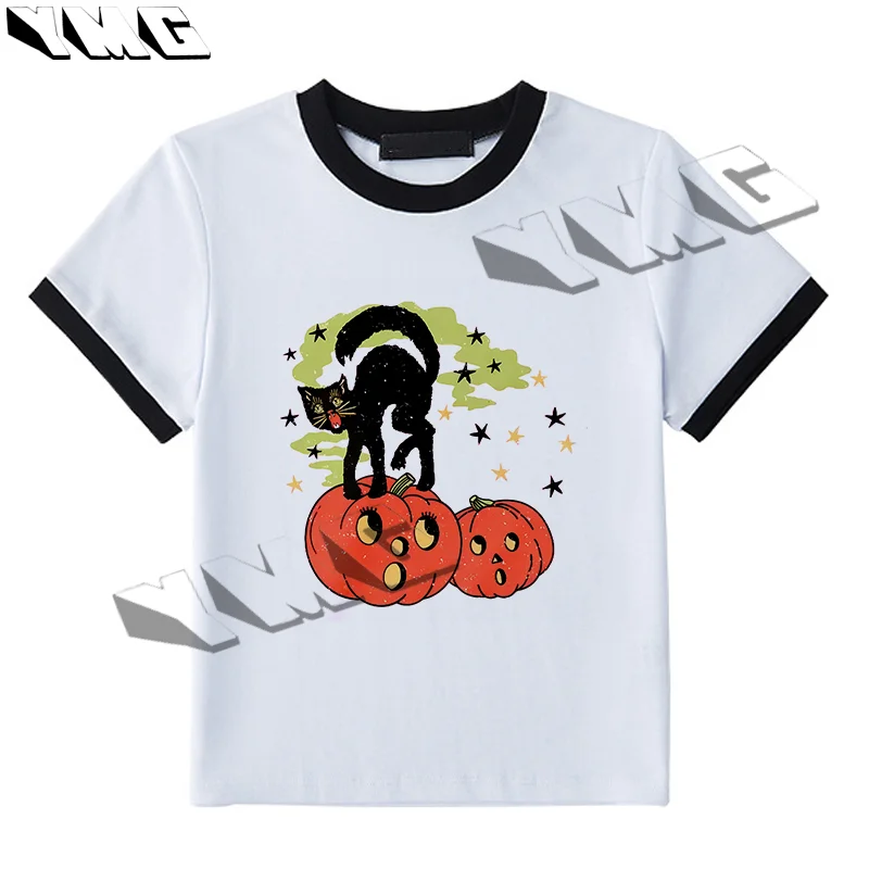 

2000s Y2k Fashion Women's T-shirt Kawaii Cartoon Black Cat Print T-shirt Summer Crop Top Streetwear Casual Women's Clothing Kpop