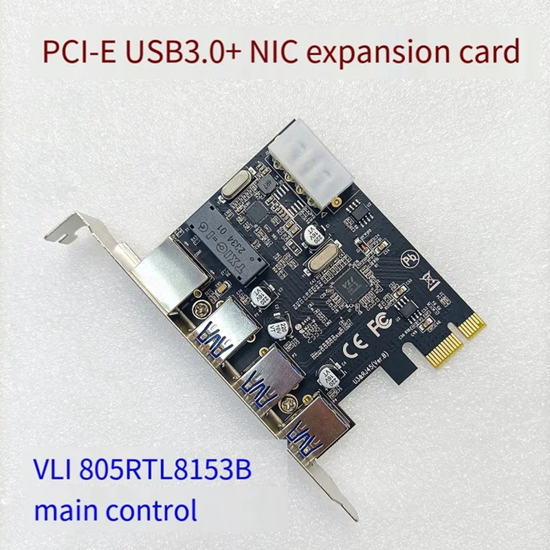 Desktop Mainboard Module PCI-EUSB3.0+Gigabit LAN Expansion Card Using RTL8153B VLI805 Mainboard Module