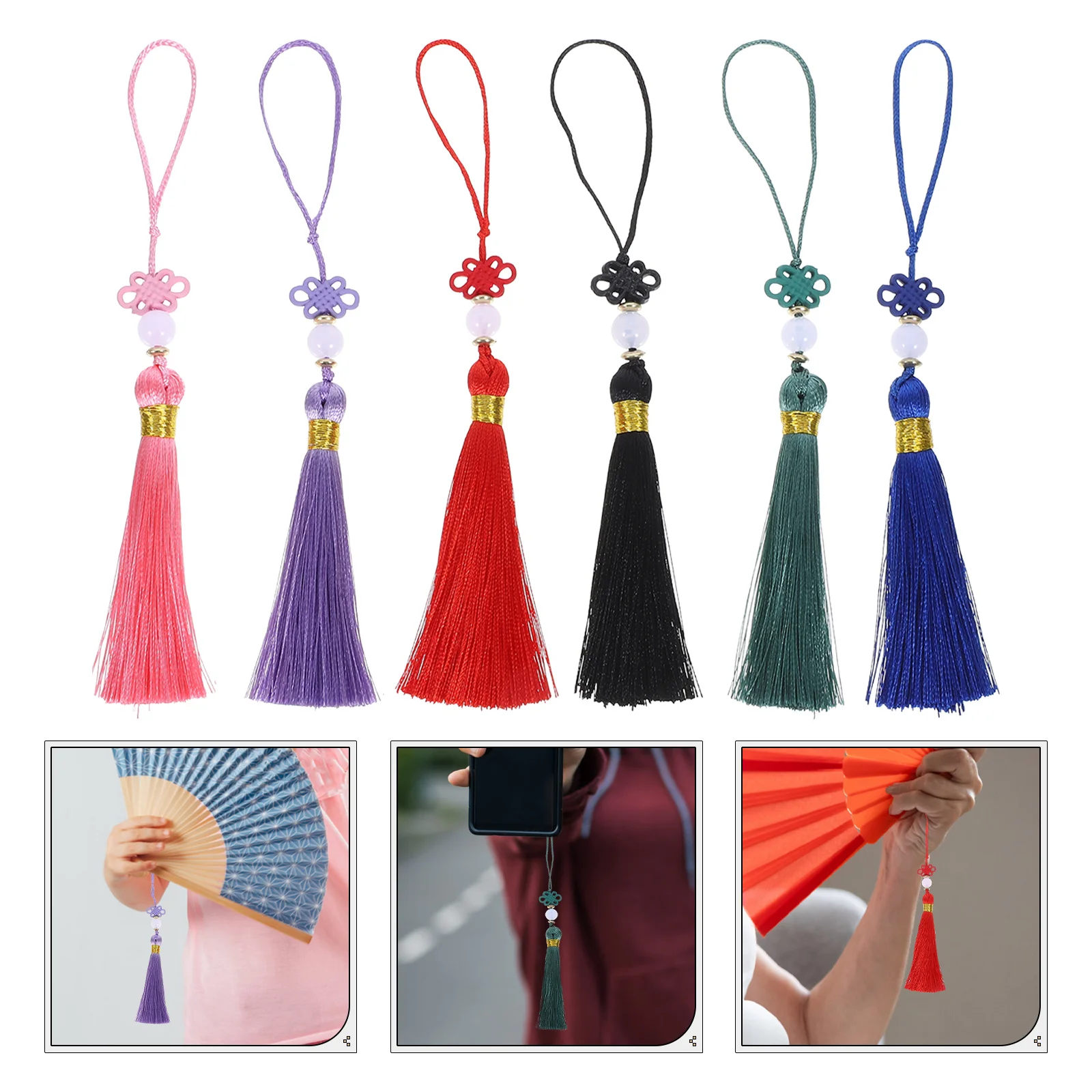 12 個の中国結び吊り下げチャーム伝統的なタッセルペンダント春祭りホームオフィス装飾新年吊り下げ装飾品