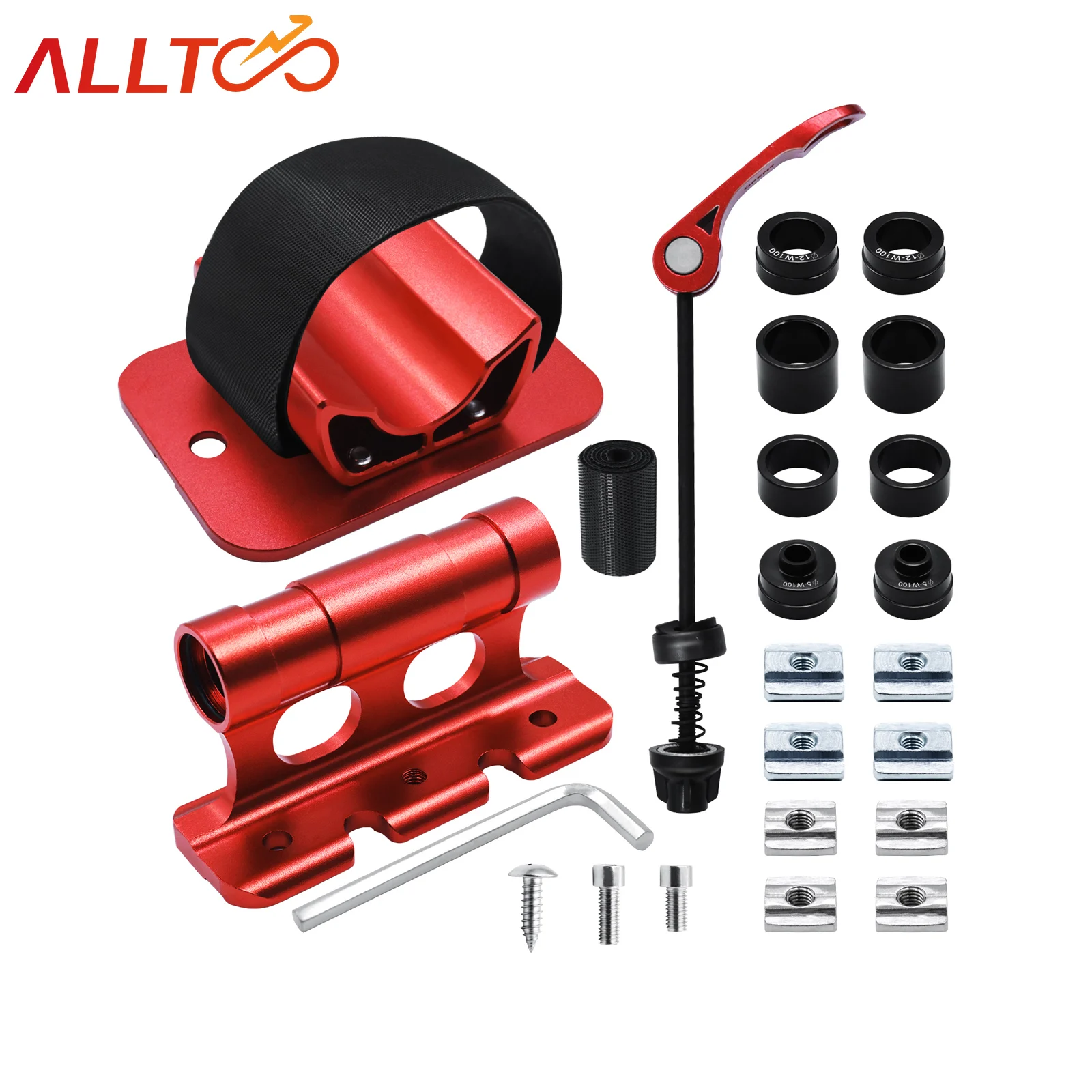 ALLTOO Bike Fork Mount Rack Car Roof Rack Carrier Bracket MTB Road Folding Bicycle Quick Release Thru Axle Mount Adapter