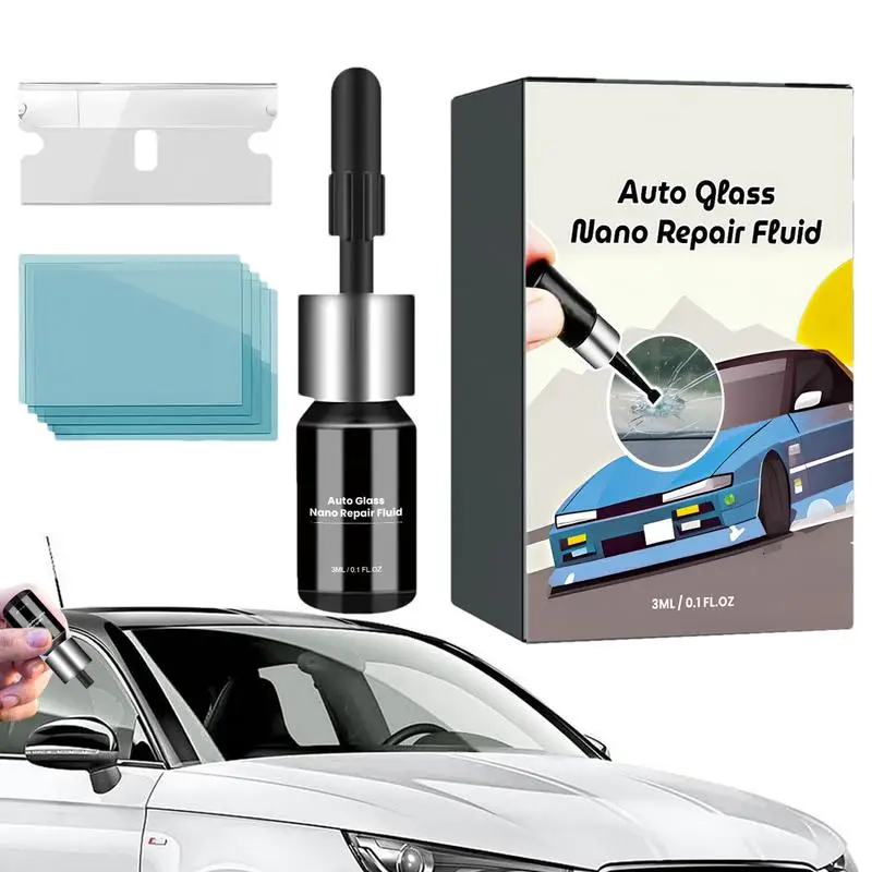 

Car Windshield Crack Repair Kit Cracked Glass Repair Kit Shatter Repair Glue Car Glass Repair Set For Vehicles Cars Wind Shield