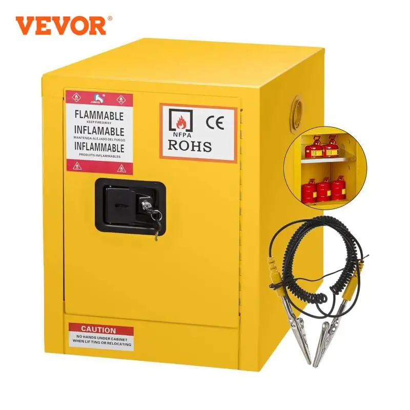 VEVOR Flammable Safety Cabinet 11/12/30 Gallon Cold-Rolled Steel Flammable Liquid Storage Cabinet NFPA Code 30 OSHA Standards