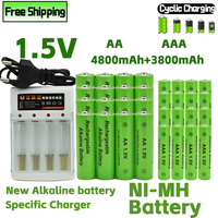 2025New AA1.5V4800mAh AAA1.5V 3800mAh Rechargeable Battery NI-MH Alkaline for Batteries such as Clock, Mouse, Computer, Toy, etc
