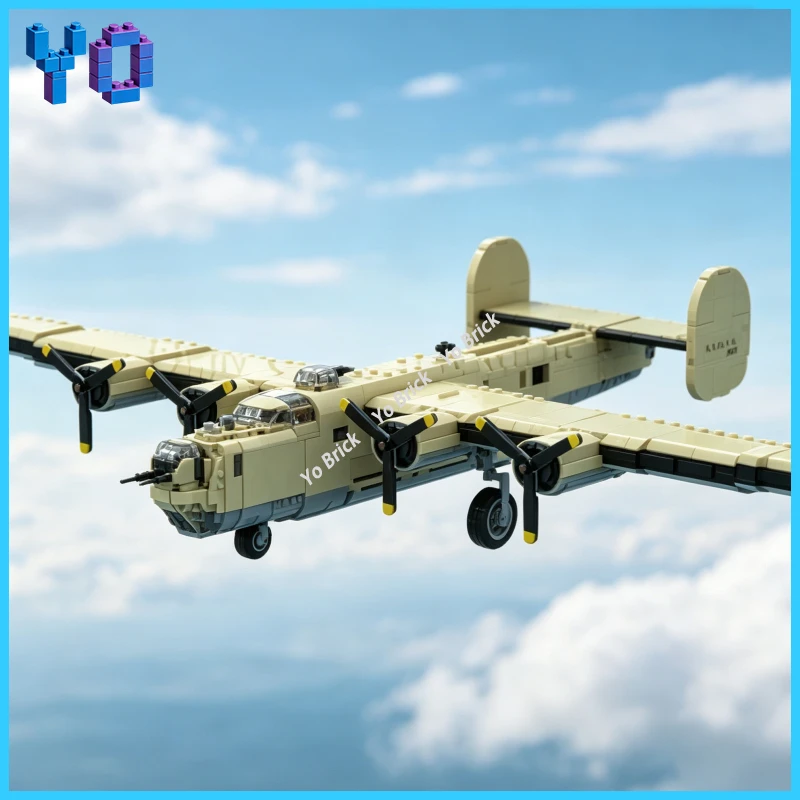 Large Heavy Bomber Aircraft MOC Building Blocks 3871PCS Four Engine Military DIY Brick Collectible Decor
