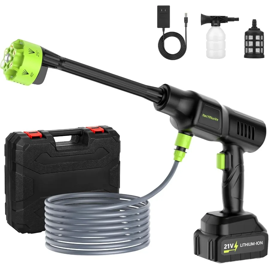 

Cordless Pressure Washer 260WPortable Electric Power Washer with 6-in-1 Nozzle 700PSI High-Pressure Handheld Washer for Car Flo