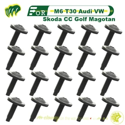 20pcs Screws For M6 T30 Audi VW Skoda CC Golf Magotan Front Water ttank Frame T30 Screws M6 Bolts Fixing Screws