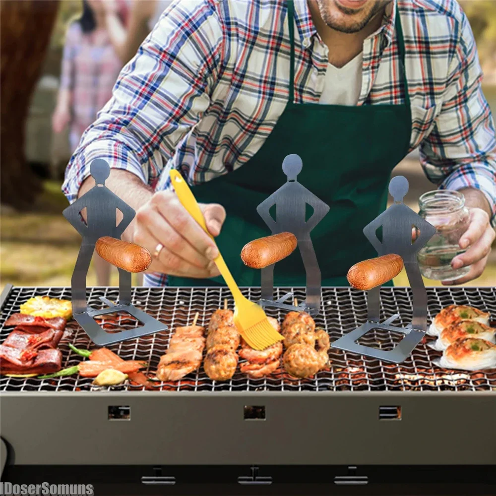 Outdoor Stainless Steel Churrasco Sausage Rack, Portable Sausage Rack, Grill Rack, Cozinha Ferramentas, Churrasco Acessórios