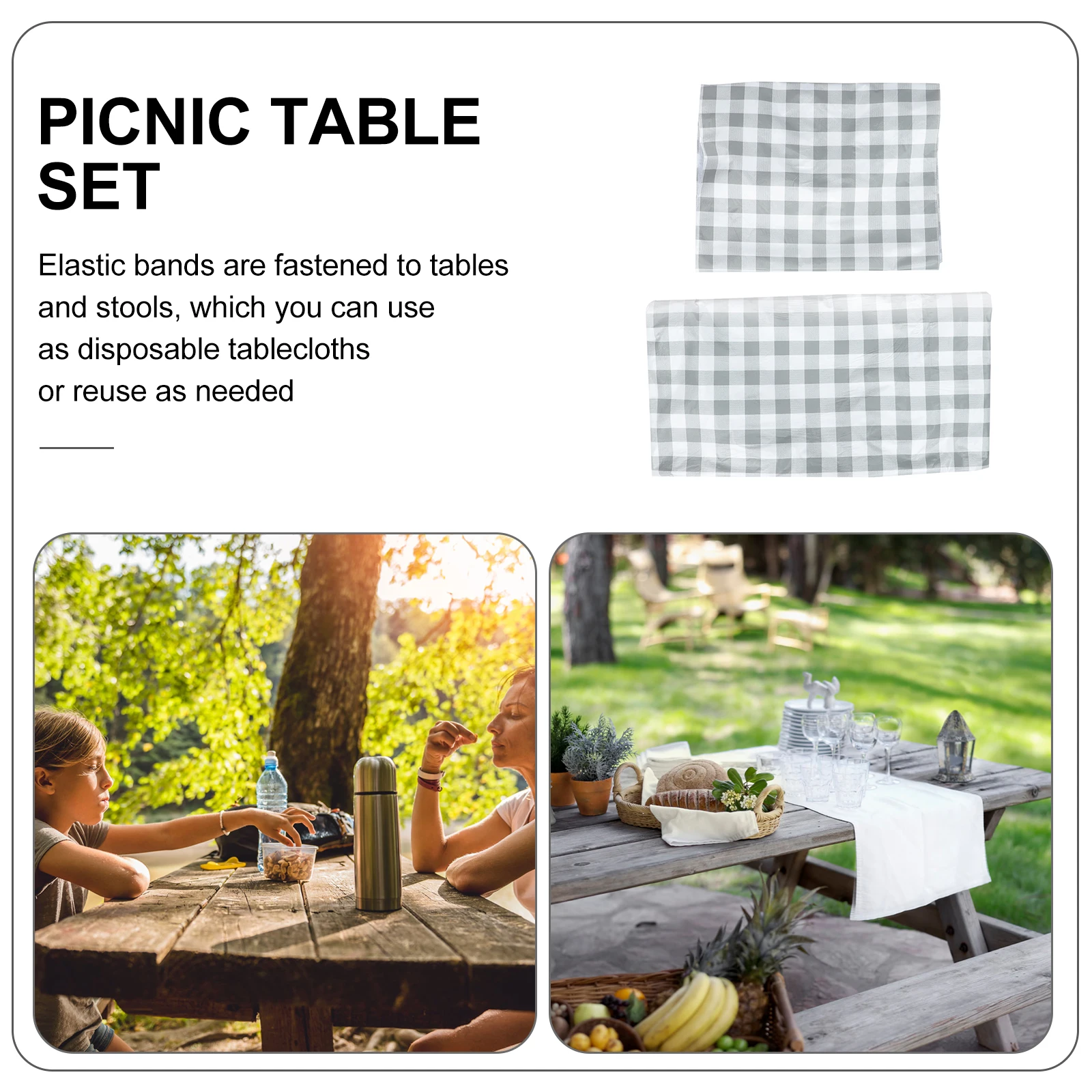 

1 set 1 Set Flannel Table Cover Chair Elastic Cover Waterproof Outdoor Protector Durable Pvc Material Picnic Camping Supplies