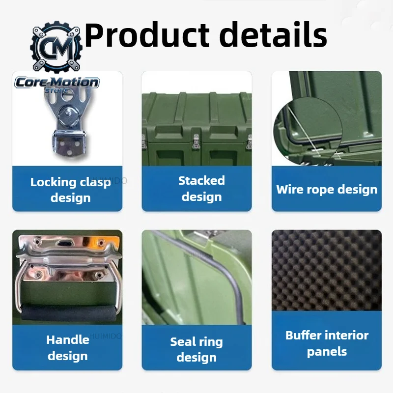 Rotomolded Tool Case Waterproof Equipment Box Transportation Aviation Instrument Transfer Toolbox Multi-purpose Tools Organizer