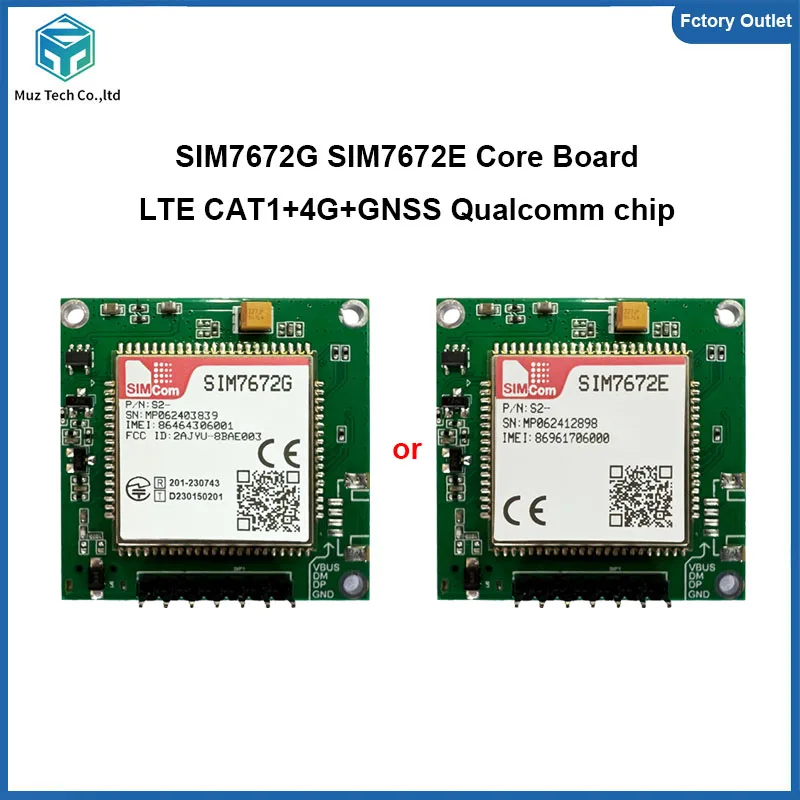 SIM7672G-MNGV SIM7672E-MNGV Core Board Development with Antenna LTE CAT1 4G IOT Wireless Module Support GNSS Modem Breakout Kit