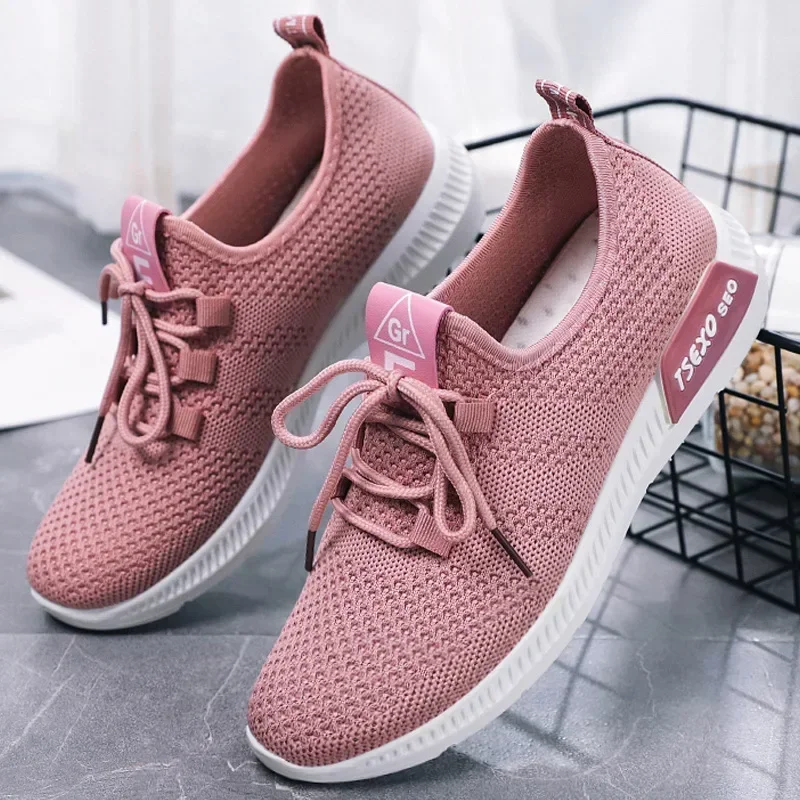 

Summer New Mesh Lace-up Women's Shoes Breathable Soft-soled Women's Comfortable Casual Soft-soled Sports Shoes