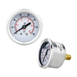 MAIRUIKESI-Manomètres de prix remplis de liquide, connexion arrière, boîtier en acier inoxydable, joint en laiton, manomètre à eau et à gaz, 40mm, 1.5