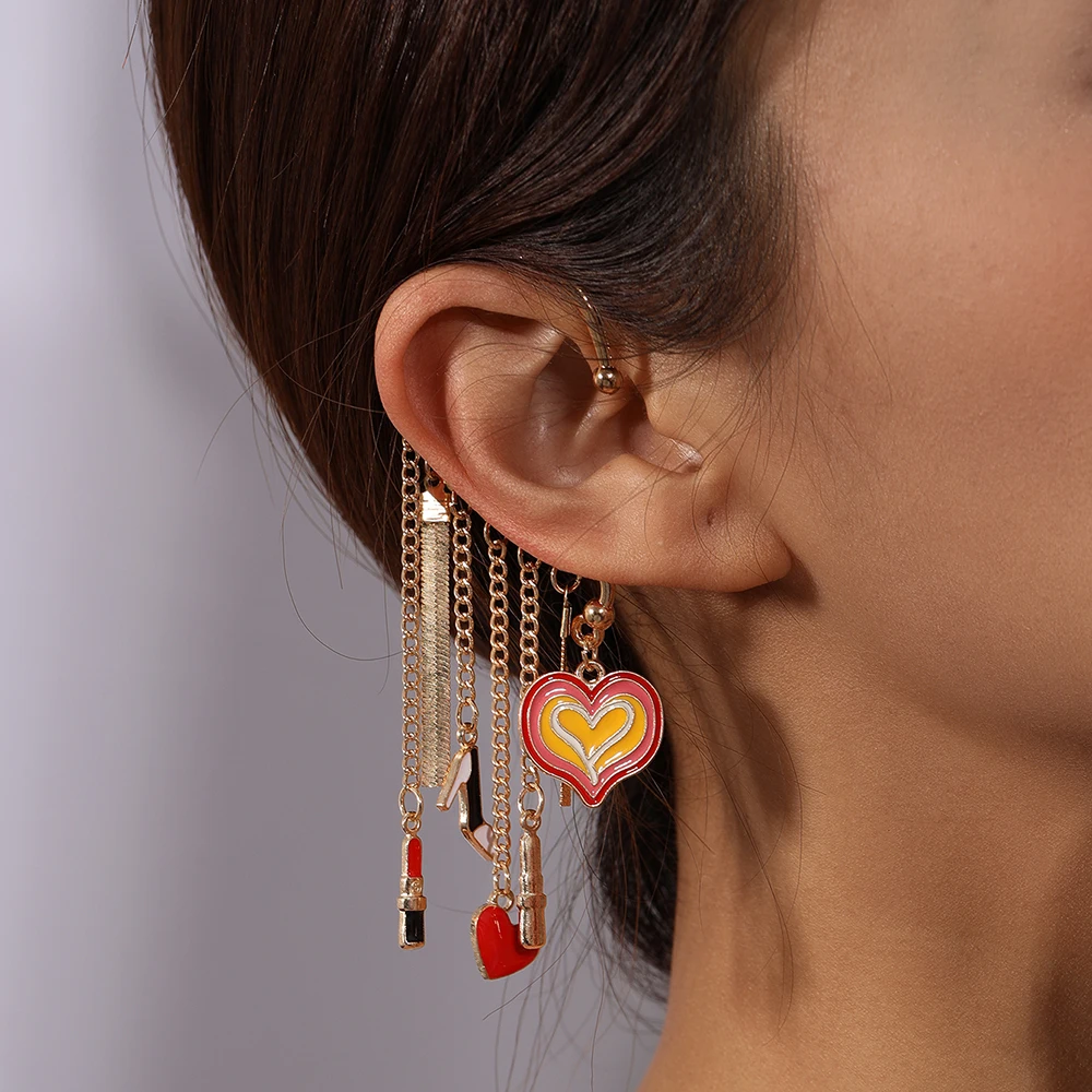 Aihua Perlen Marke Design Hut Mantel Blume Clip Ohrringe Für Frauen Lange Quaste Nicht-Piercing Gefälschte Knorpel Ohrring Schmuck geschenke – Detail 15