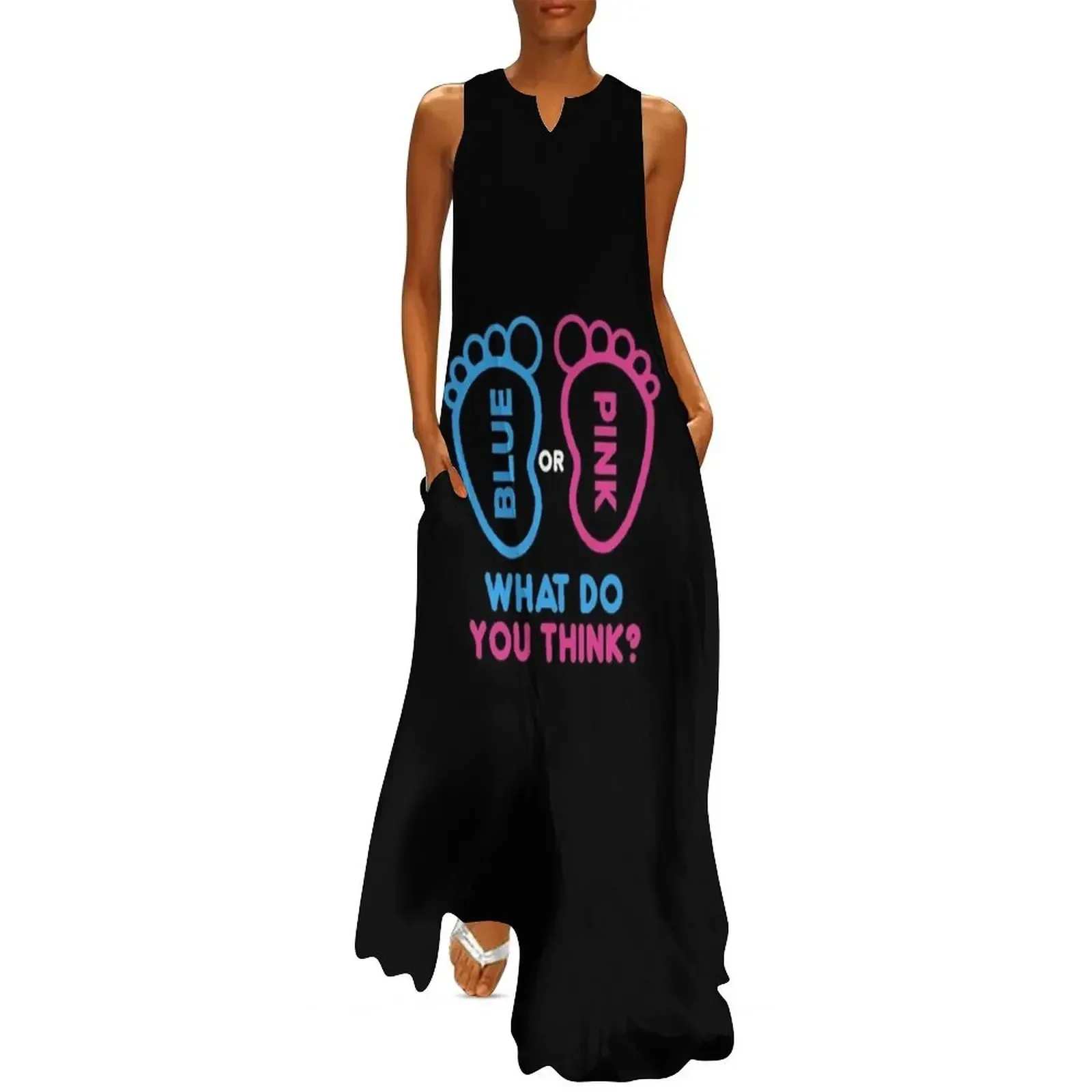 

Blue or Pink What do you think gender reveal shirts pregnant shirts new mom gifts baby shower gift baby ann Long Dress